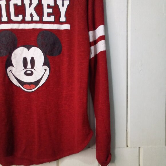 Disney Shirt Women S Long Sleeve Mickey Graphic Wear Red - Picture 6 of 16